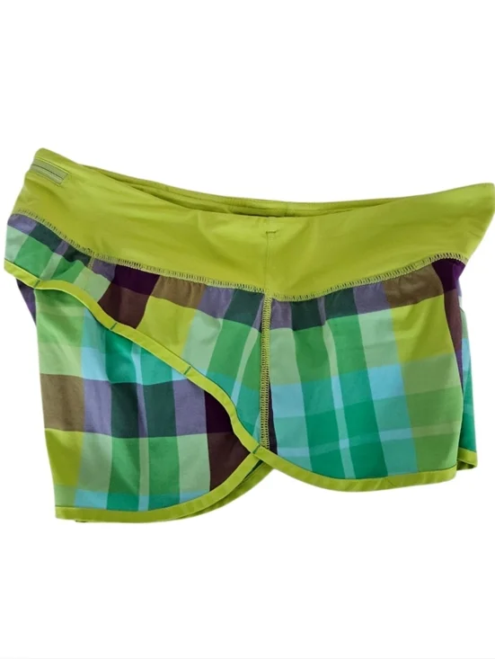Lululemon athletica Speed Up  Lime Plaid Active Shorts - Picture 7 of 9